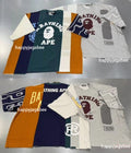A BATHING APE UPCYCLED MULTI LOGO CROPPED FIT TEE
