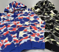 A BATHING APE SREEN CAMO FOOTBALL LOGO RELAXED FIT PULLOVER HOODIE