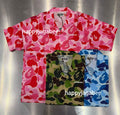 A BATHING APE ABC CAMO OPEN COLLAR SS SHIRTS