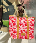 A BATHING APE ABC CAMO PU OSTRICH TOTE BAG
