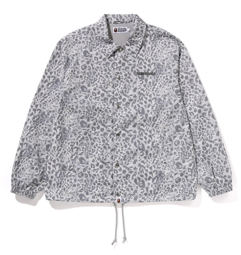 A BATHING APE WILD LEOPARD PATTERN COACH JACKET