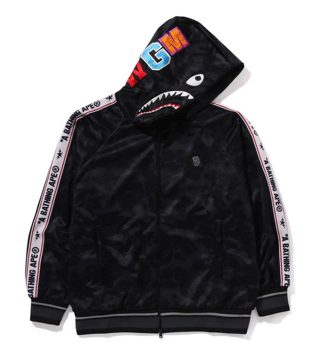 A BATHING APE SOLID CAMO RELAXED FIT SHARK FULL ZIP HOODIE