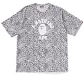 A BATHING APE WILD LEOPARD PATTERN COLLEGE RELAXED FIT TEE