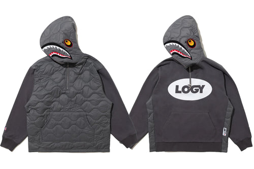 A BATHING APE BAPE BY KAZUKI KURAISHI HALF ZIP SHARK RELAXED FIT HOODIE