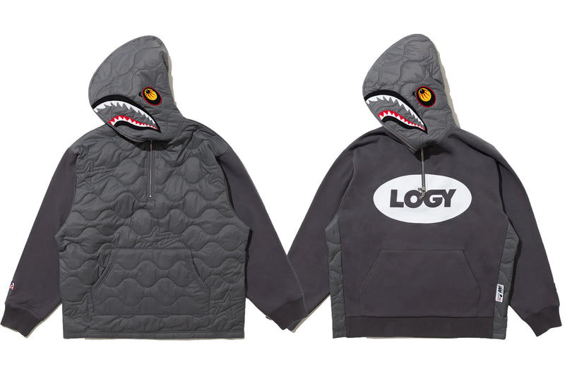 A BATHING APE BAPE BY KAZUKI KURAISHI HALF ZIP SHARK RELAXED FIT HOODIE