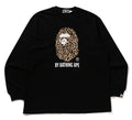 A BATHING APE WILD LEOPARD PATTERN RELAXED FIT LS TEE