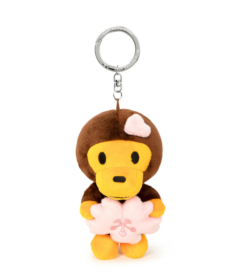 A BATHING APE BABY MILO STORE BABY MILO CHERRY BLOSSOM PLUSH DOLL KEYCHAIN