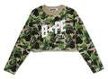 A BATHING APE Ladies' ABC CAMO BAPE STA LOGO CROPPED L/S TEE