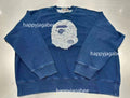 A BATHING APE CLOUD CAMO APE HEAD RELAXED FIT CREWNECK SWEAT SHIRT