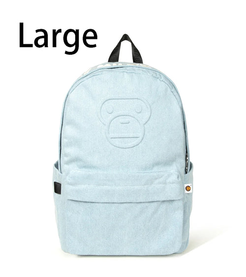 A BATHING APE BABY MILO STORE BABY MILO DENIM LARGE DAYPACK