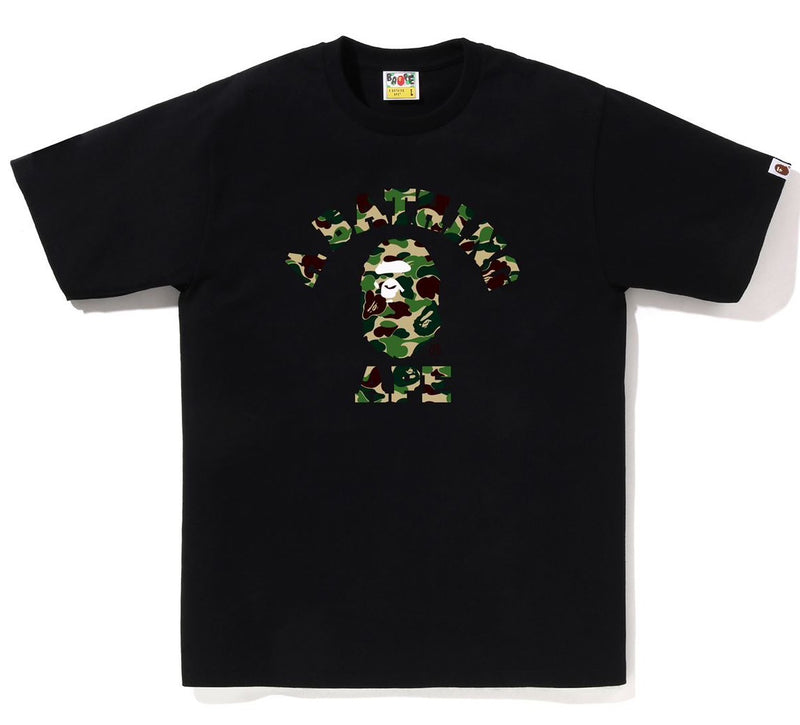 A BATHING APE ABC CAMO COLLEGE TEE