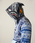 A BATHING APE PAISLEY PATTERN SHARK FULL ZIP HOODIE