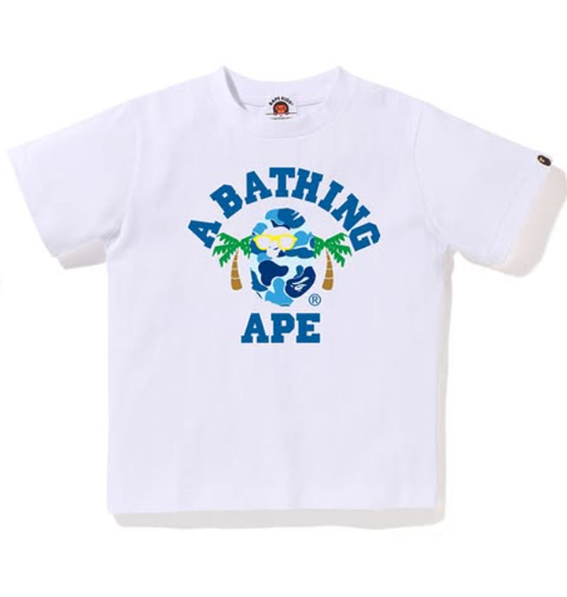A BATHING APE BAPE KIDS ABC CAMO COLLEGE SUMMER TEE