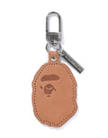 A BATHING APE APE HEAD LEATHER KEYCHAIN