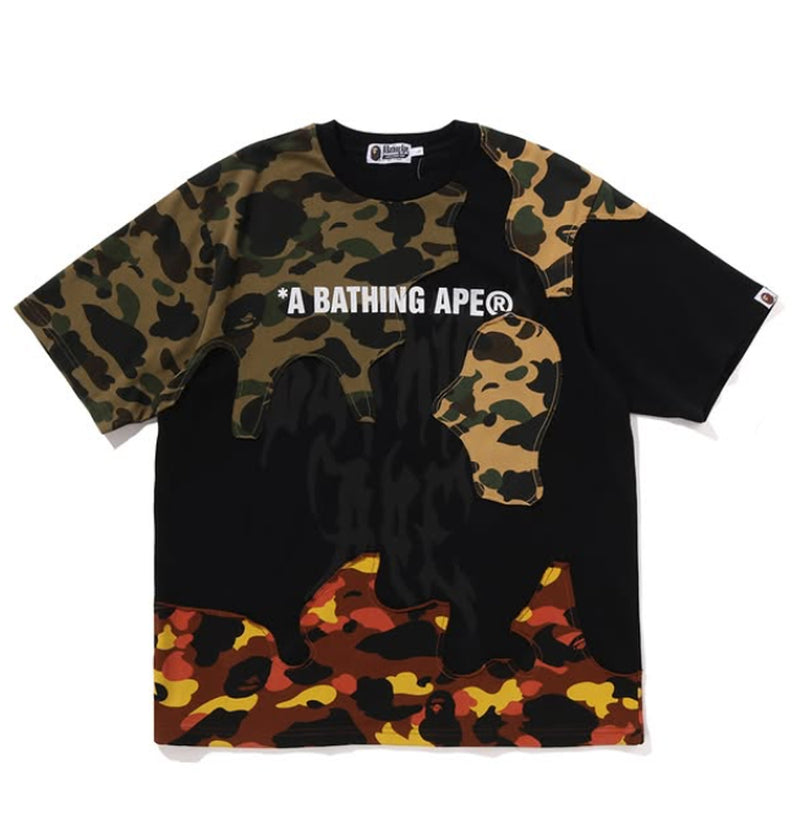 A BATHING APE 1ST CAMO UPCYCLED LOGO RELAXED FIT TEE