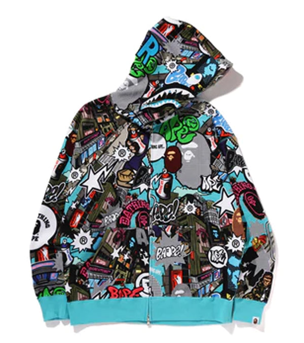 A BATHING APE COMIC ART SHARK ZIP HOODIE – happyjagabee store