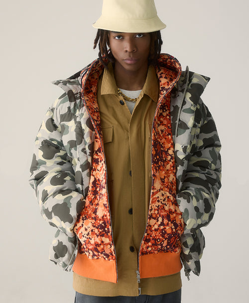 A BATHING APE SPLASH CAMO SHARK FULL ZIP HOODIE