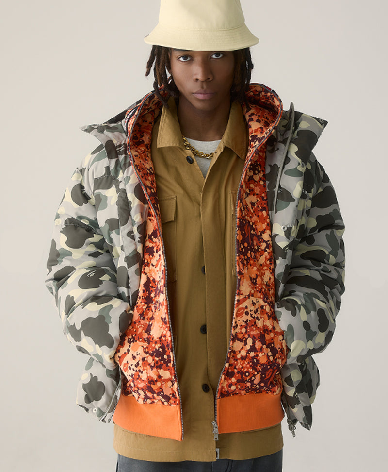 A BATHING APE SPLASH CAMO SHARK FULL ZIP HOODIE