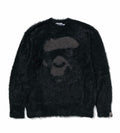 A BATHING APE APE FACE SHAGGY SWEATER