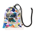 A BATHING APE MULTI CAMO NYC LOGO KINCHAKU BAG