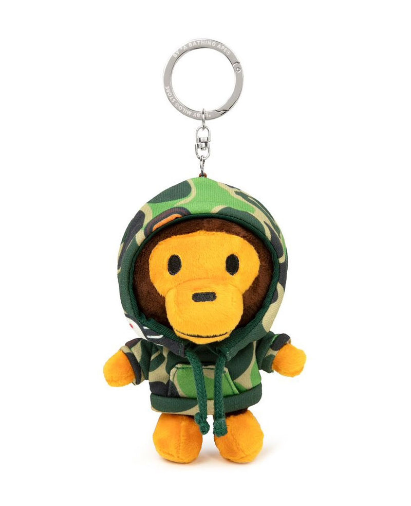 A BATHING APE BABY MILO STORE BABY PLUSH DOLL MILO ALL FRIENDS CAMO HOODIE KEYCHAIN - happyjagabee store