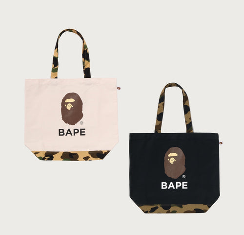 A BATHING APE 1ST CAMO APE HEAD TOTE BAG