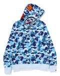 A BATHING APE ABC CAMO SHARK HALF ZIP HOODIE