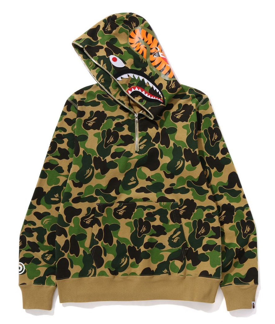 A BATHING APE ABC CAMO SHARK HALF ZIP HOODIE – happyjagabee