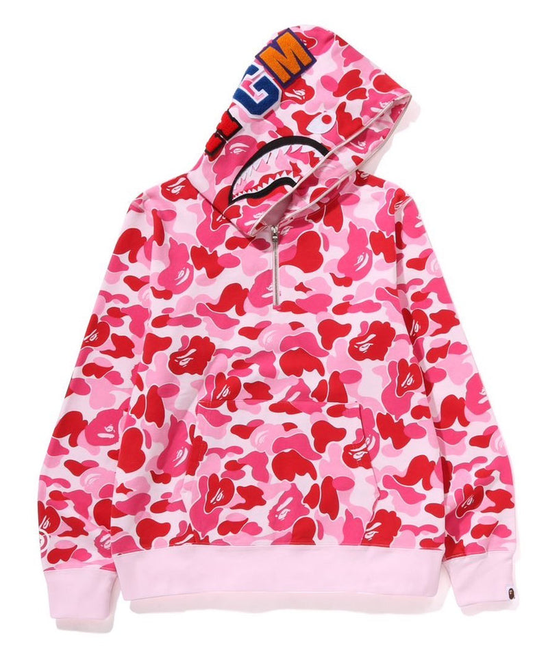 A BATHING APE ABC CAMO SHARK HALF ZIP HOODIE