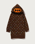 A BATHING APE BAPE KIDS MILOGRAM SWEETS PATTERN HOODIE DRESS