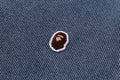 A BATHING APE Ladies' APE HEAD ONE POINT INDIGO CROPPED TEE