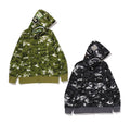 A BATHING APE MULTI PIXEL CAMO SHARK REGULAR FIT FULL ZIP HOODIE