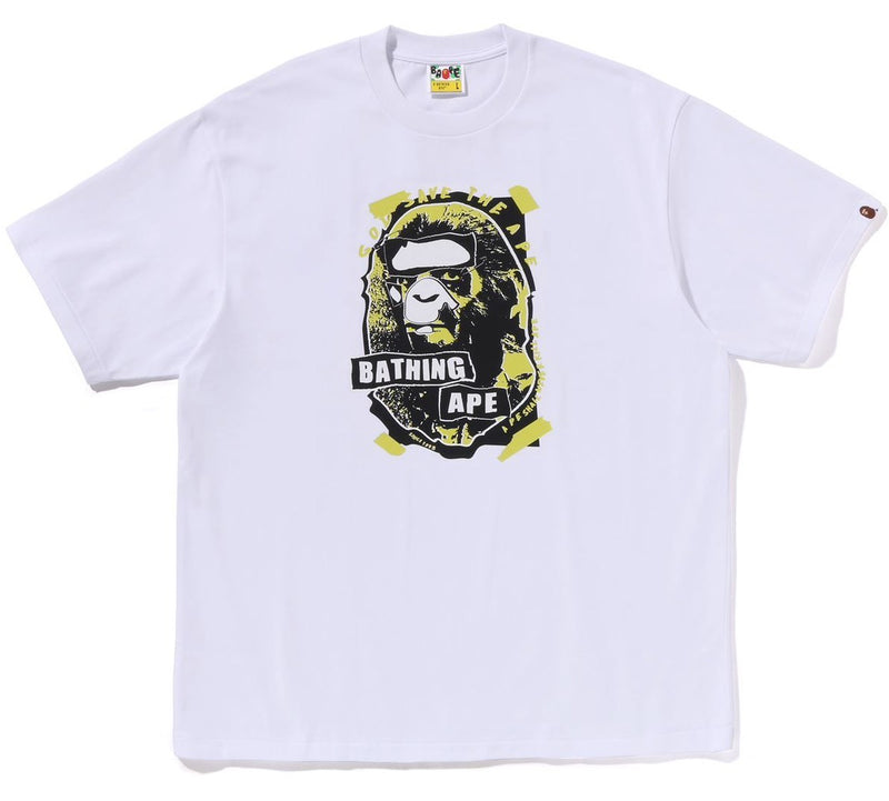 A BATHING APE GRAFFITI APE HEAD RELAXED FIT TEE