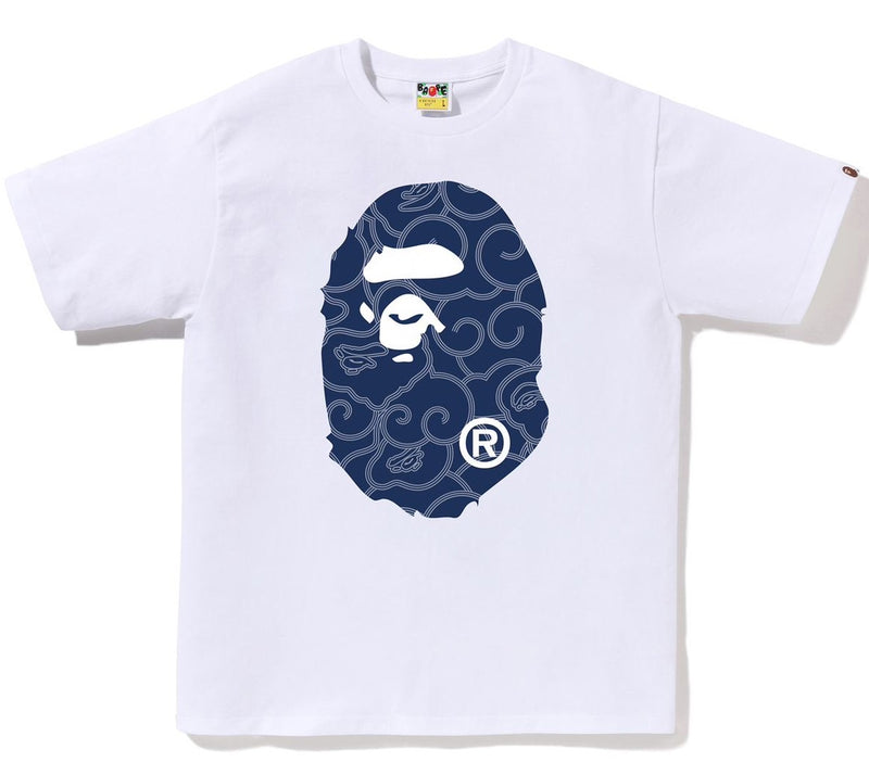 A BATHING APE JAPANESE CLOUD CAMO BIG APE HEAD TEE