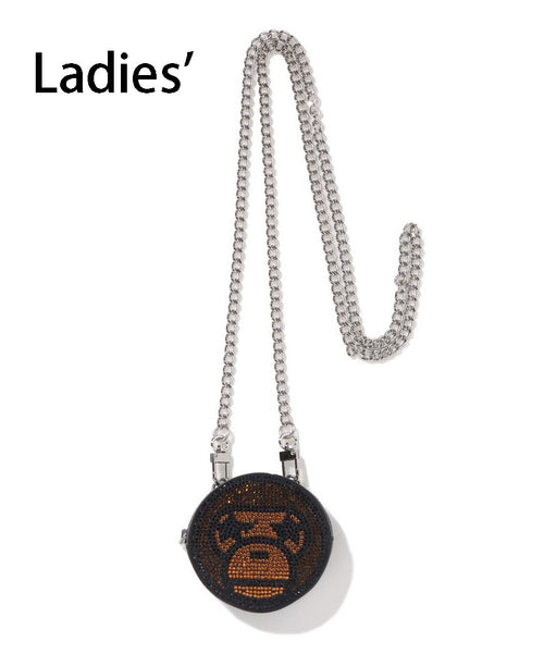A BATHING APE Ladies' BABY MILO CRYSTAL STONE MINI SHOULDER BAG - happyjagabee store