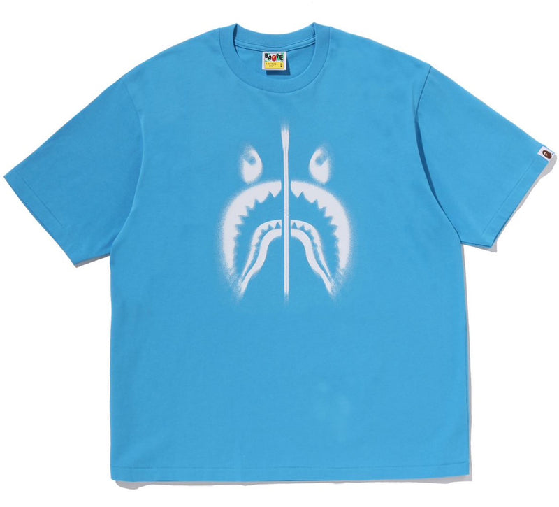 A BATHING APE SPRAY SHARK RELAXED FIT TEE