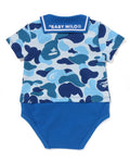 A BATHING APE BAPE KIDS ABC CAMO BABY MILO SAILOR COLLAR LAYERED BODYSUIT