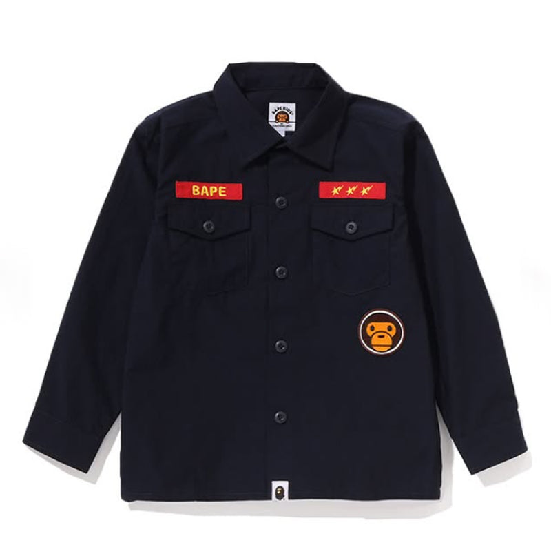 A BATHING APE BAPE KIDS BABY MILO MILITARY SHIRT