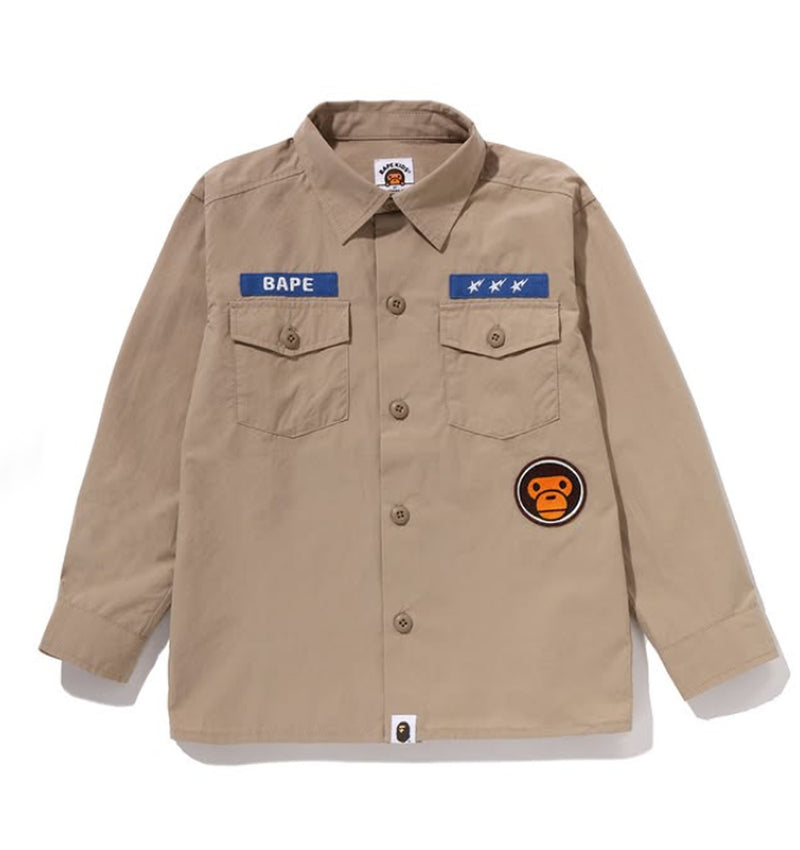 A BATHING APE BAPE KIDS BABY MILO MILITARY SHIRT