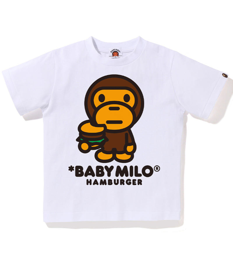 A BATHING APE BAPE KIDS BABY MILO HAMBURGER TEE