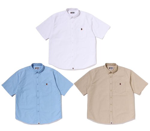A BATHING APE ONE POINT LINE CAMO JACQUARD OXFORD SS SHIRT