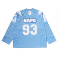 A BATHING APE LINE CAMO MULTI LOGO CROPPED FIT FOOTBALL JERSEY