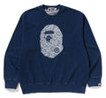A BATHING APE CLOUD CAMO APE HEAD RELAXED FIT CREWNECK SWEAT SHIRT