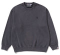 A BATHING APE GARMENT DYE ONE POINT RELAXED FIT CREWNECK SWEAT SHIRT