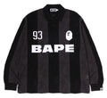 A BATHING APE STA  STRIPE PATTERN JACQUARD MULTI LOGO RELAXED FIT L/S TEE