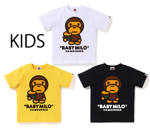 A BATHING APE BAPE KIDS BABY MILO HAMBURGER TEE