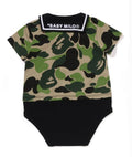 A BATHING APE BAPE KIDS ABC CAMO BABY MILO SAILOR COLLAR LAYERED BODYSUIT