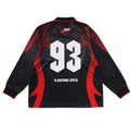 A BATHING APE APE FLAME MONOGRAM JACQUARD LOGO RELAXED FIT FOOTBALL JERSEY