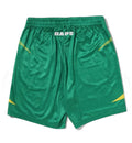 A BATHING APE APE FLAME MONOGRAM JACQUARD RELAXED FIT FOOTBALL SHORTS