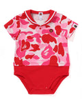 A BATHING APE BAPE KIDS ABC CAMO BABY MILO SAILOR COLLAR LAYERED BODYSUIT